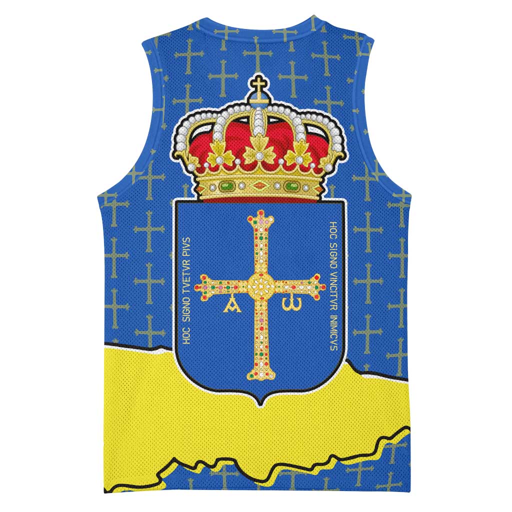 Asturias Flag Basketball Jersey Autonomous Community of Spain - Wonder Print Shop