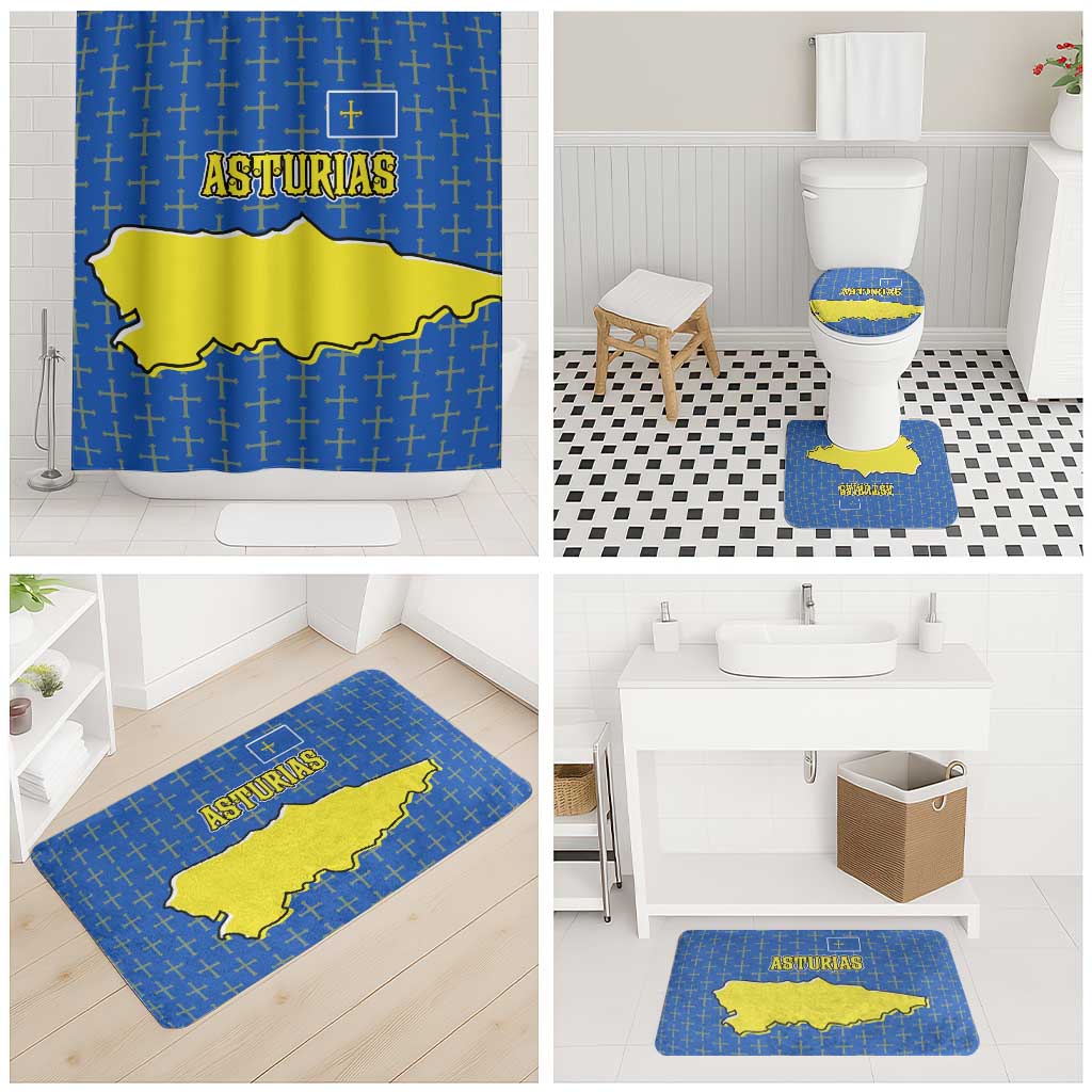Asturias Flag Bathroom Set Autonomous Community of Spain - Wonder Print Shop