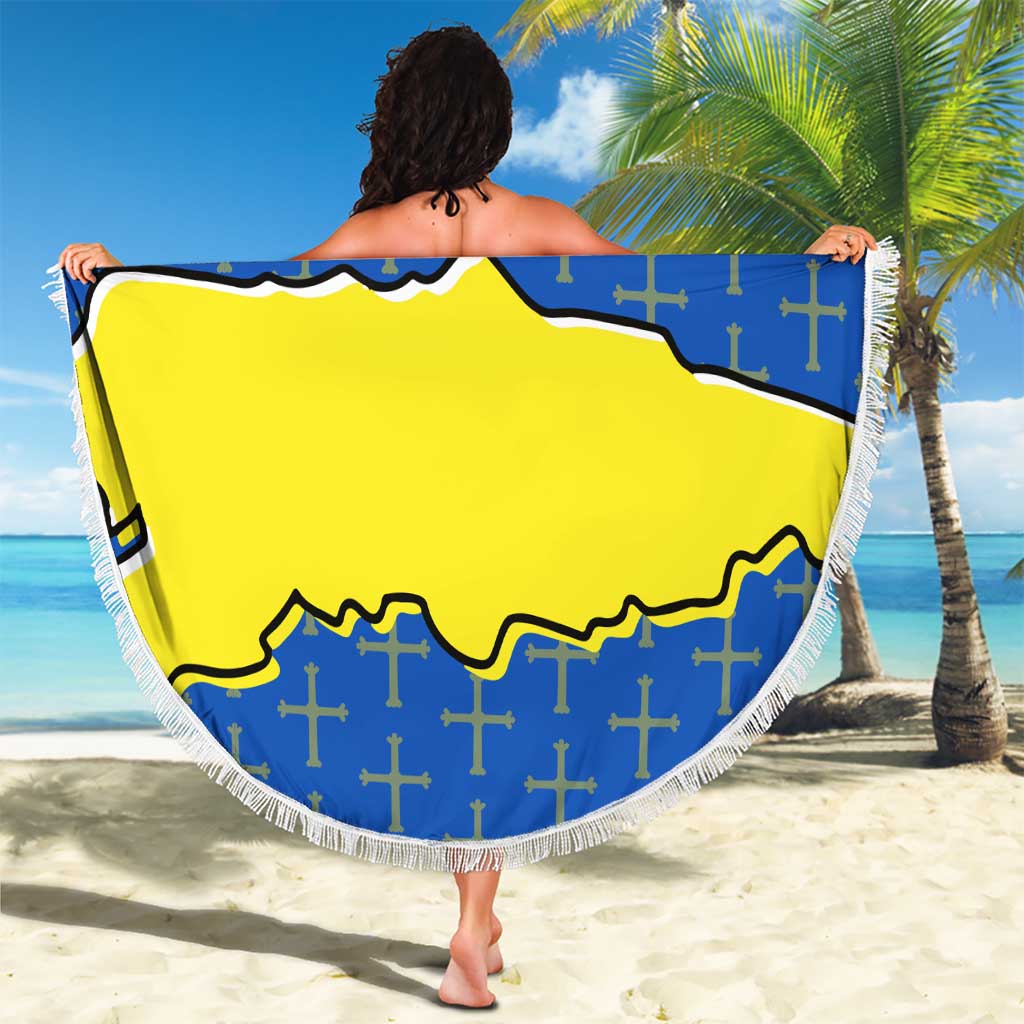 Asturias Flag Beach Blanket Autonomous Community of Spain - Wonder Print Shop