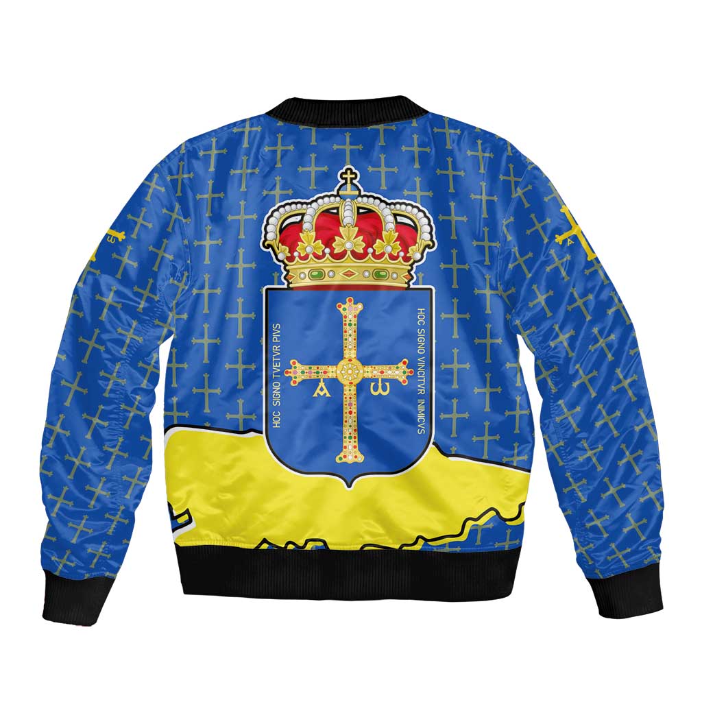 Asturias Flag Bomber Jacket Autonomous Community of Spain - Wonder Print Shop