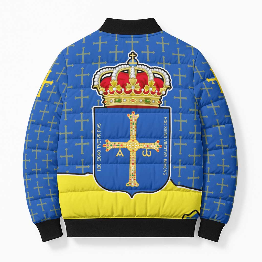 Asturias Flag Bomber Puffer Jacket Autonomous Community of Spain - Wonder Print Shop