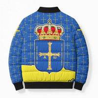 Asturias Flag Bomber Puffer Jacket Autonomous Community of Spain - Wonder Print Shop