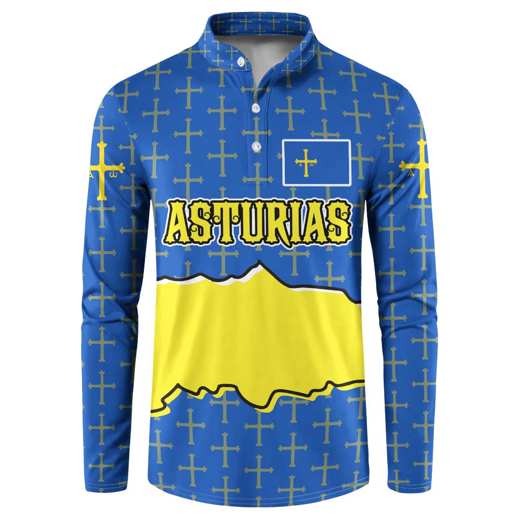 Asturias Flag Button Sweatshirt Autonomous Community of Spain - Wonder Print Shop