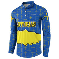 Asturias Flag Button Sweatshirt Autonomous Community of Spain - Wonder Print Shop