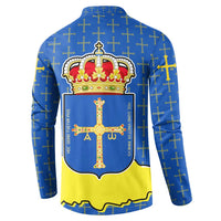 Asturias Flag Button Sweatshirt Autonomous Community of Spain - Wonder Print Shop