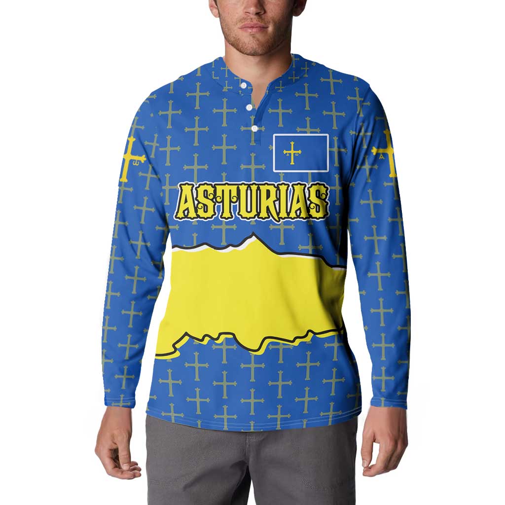 Asturias Flag Button Sweatshirt Autonomous Community of Spain - Wonder Print Shop