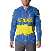 Asturias Flag Button Sweatshirt Autonomous Community of Spain - Wonder Print Shop