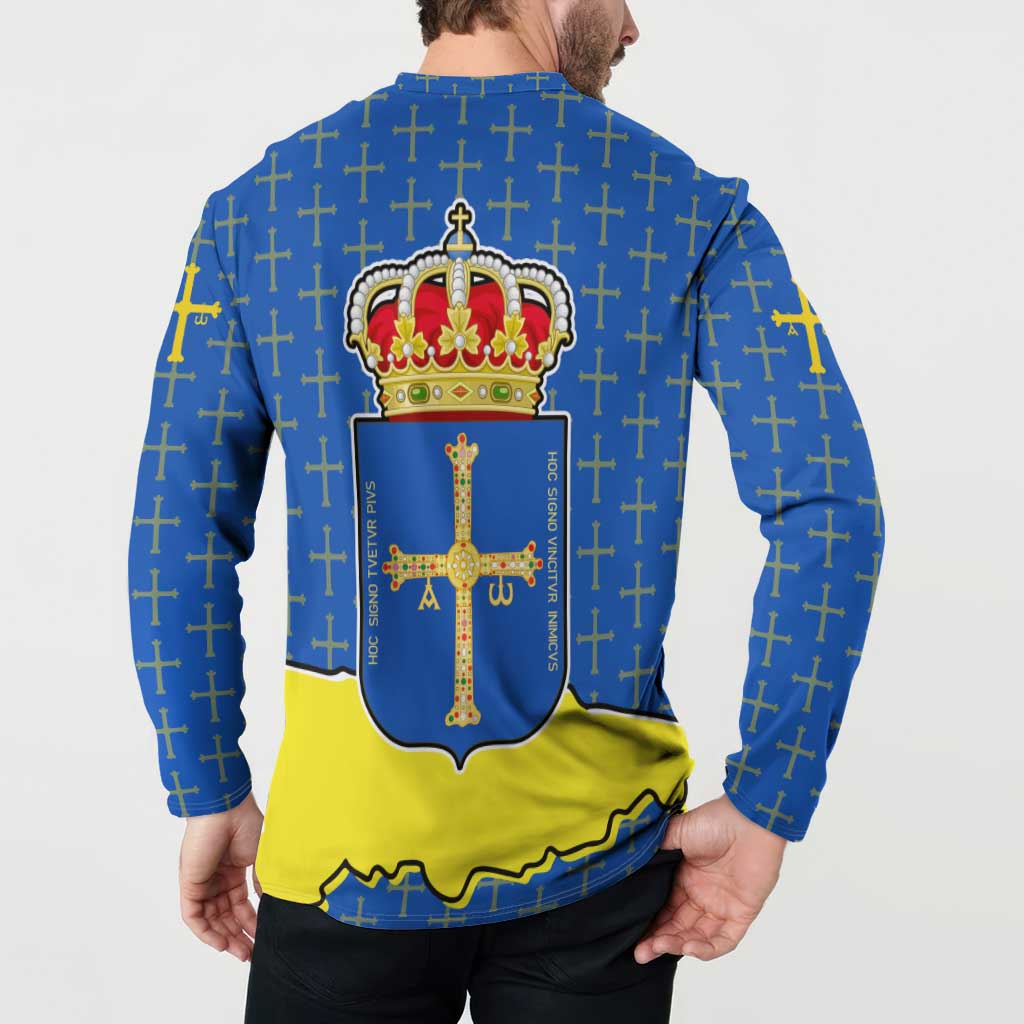 Asturias Flag Button Sweatshirt Autonomous Community of Spain - Wonder Print Shop