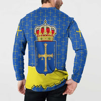 Asturias Flag Button Sweatshirt Autonomous Community of Spain - Wonder Print Shop