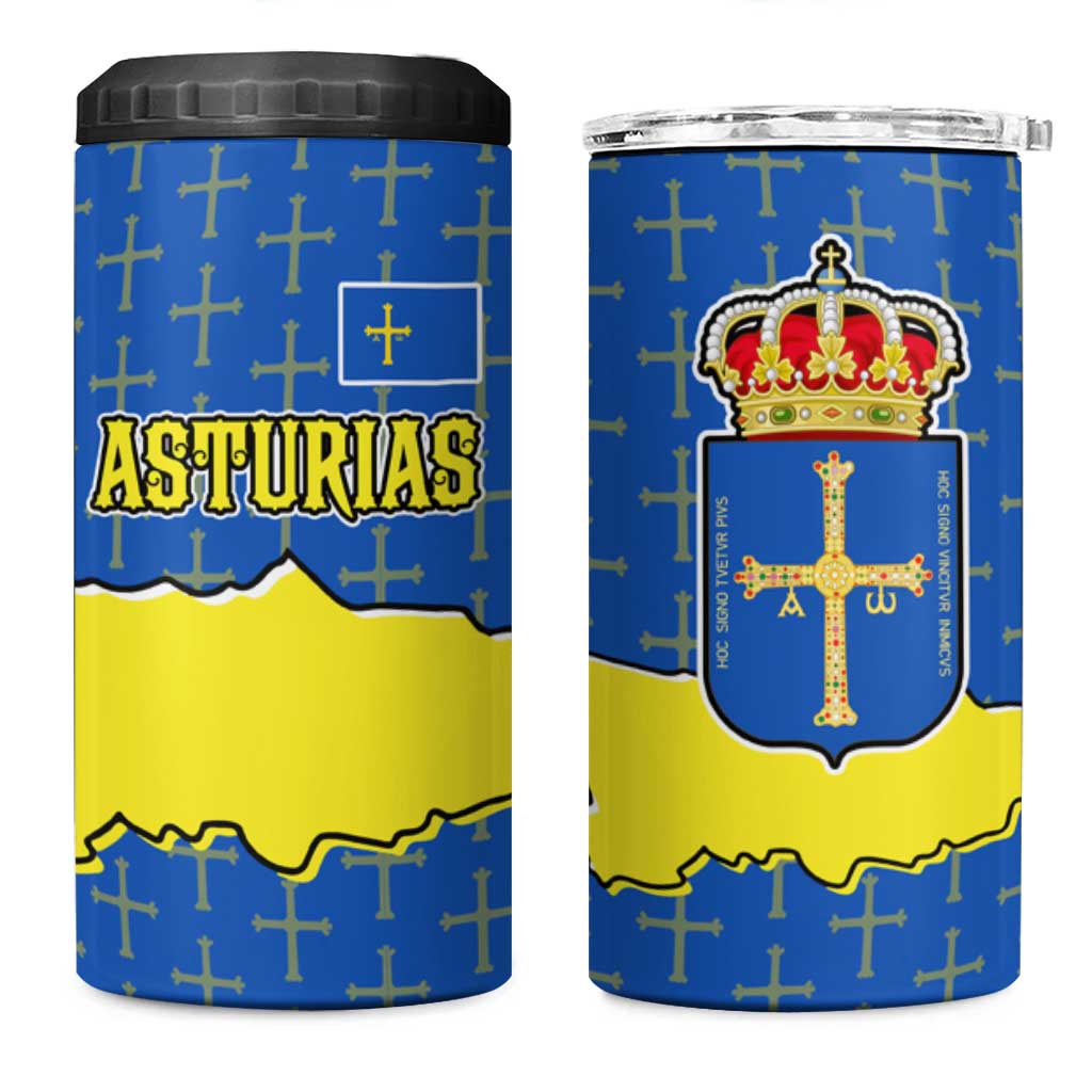 Asturias Flag 4 in 1 Can Cooler Tumbler Autonomous Community of Spain - Wonder Print Shop