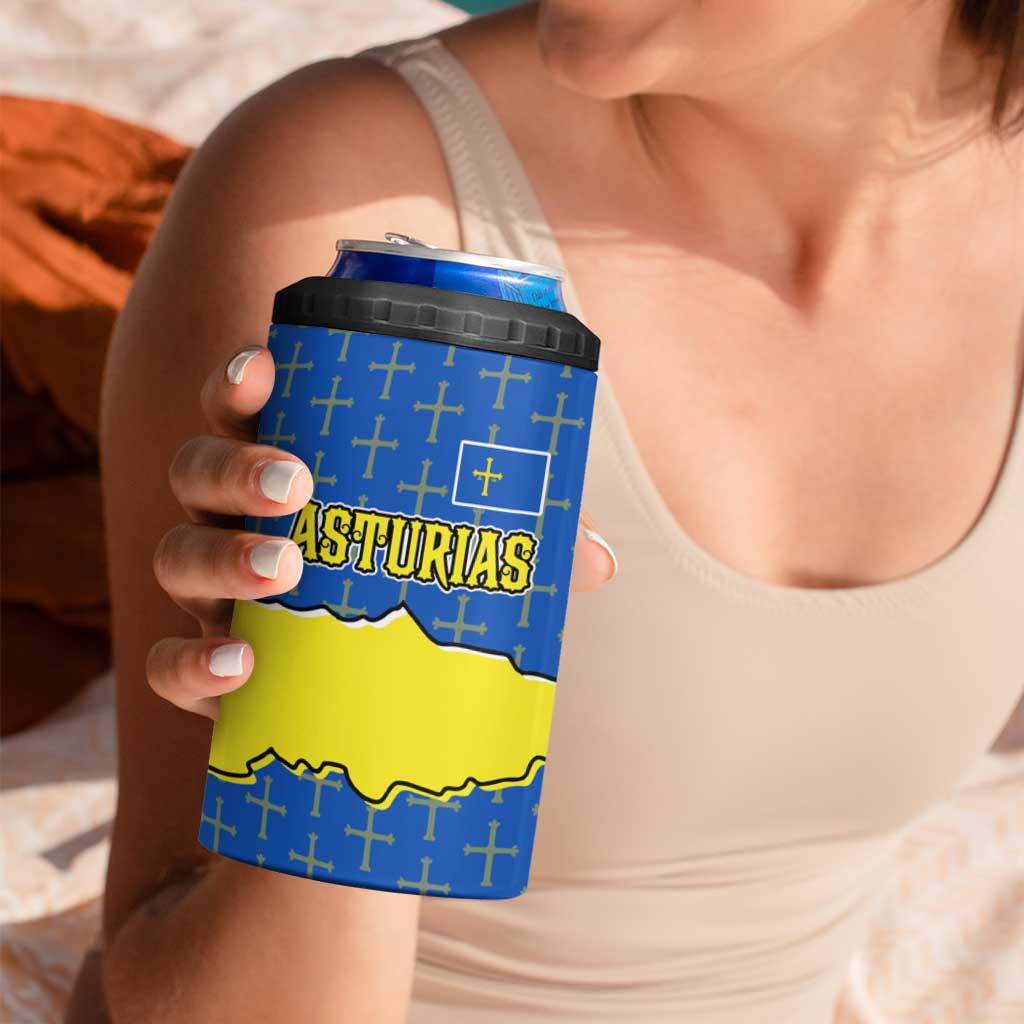 Asturias Flag 4 in 1 Can Cooler Tumbler Autonomous Community of Spain - Wonder Print Shop