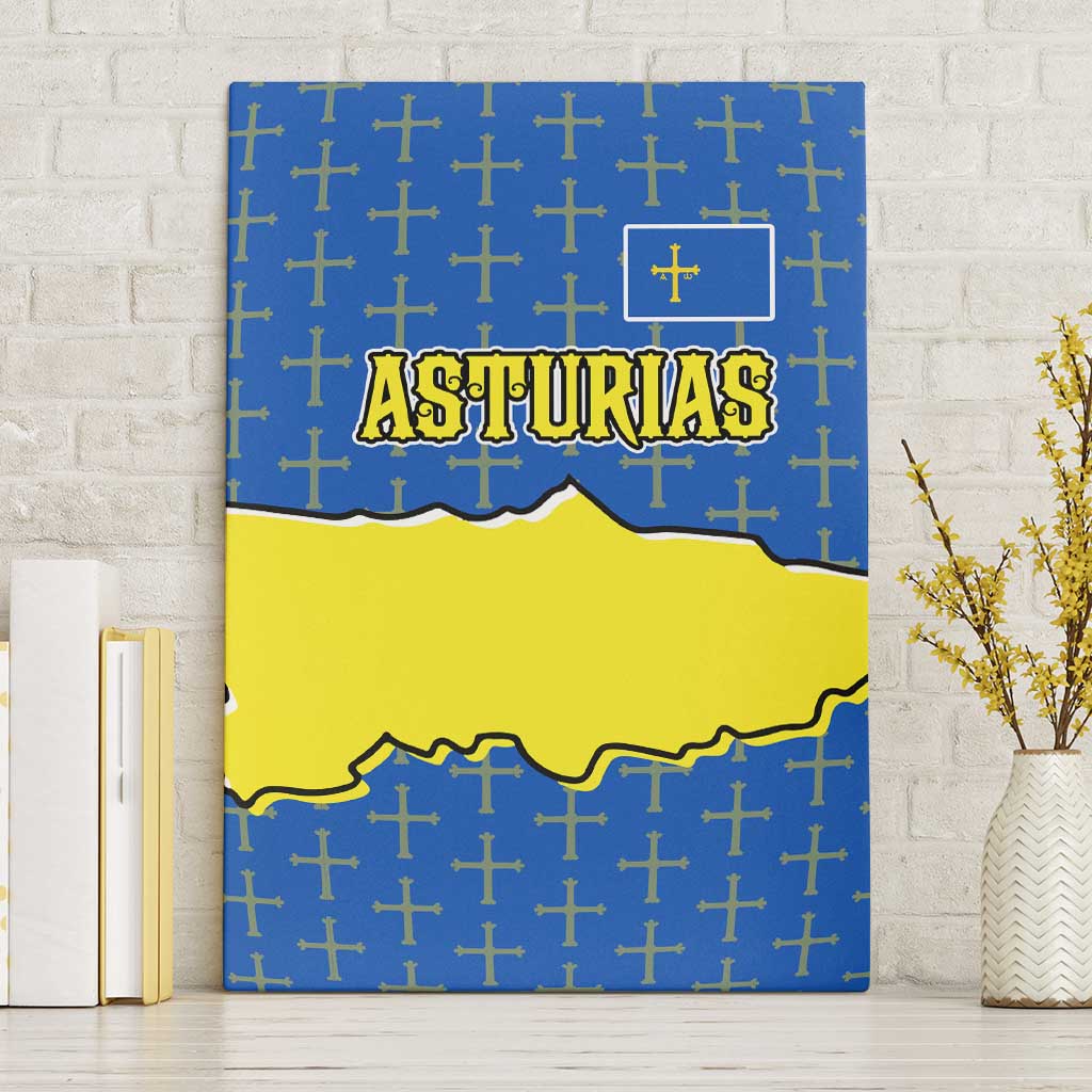 Asturias Flag Canvas Wall Art Autonomous Community of Spain - Wonder Print Shop