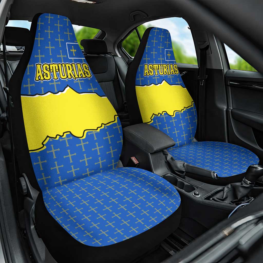 Asturias Flag Car Seat Cover Autonomous Community of Spain - Wonder Print Shop