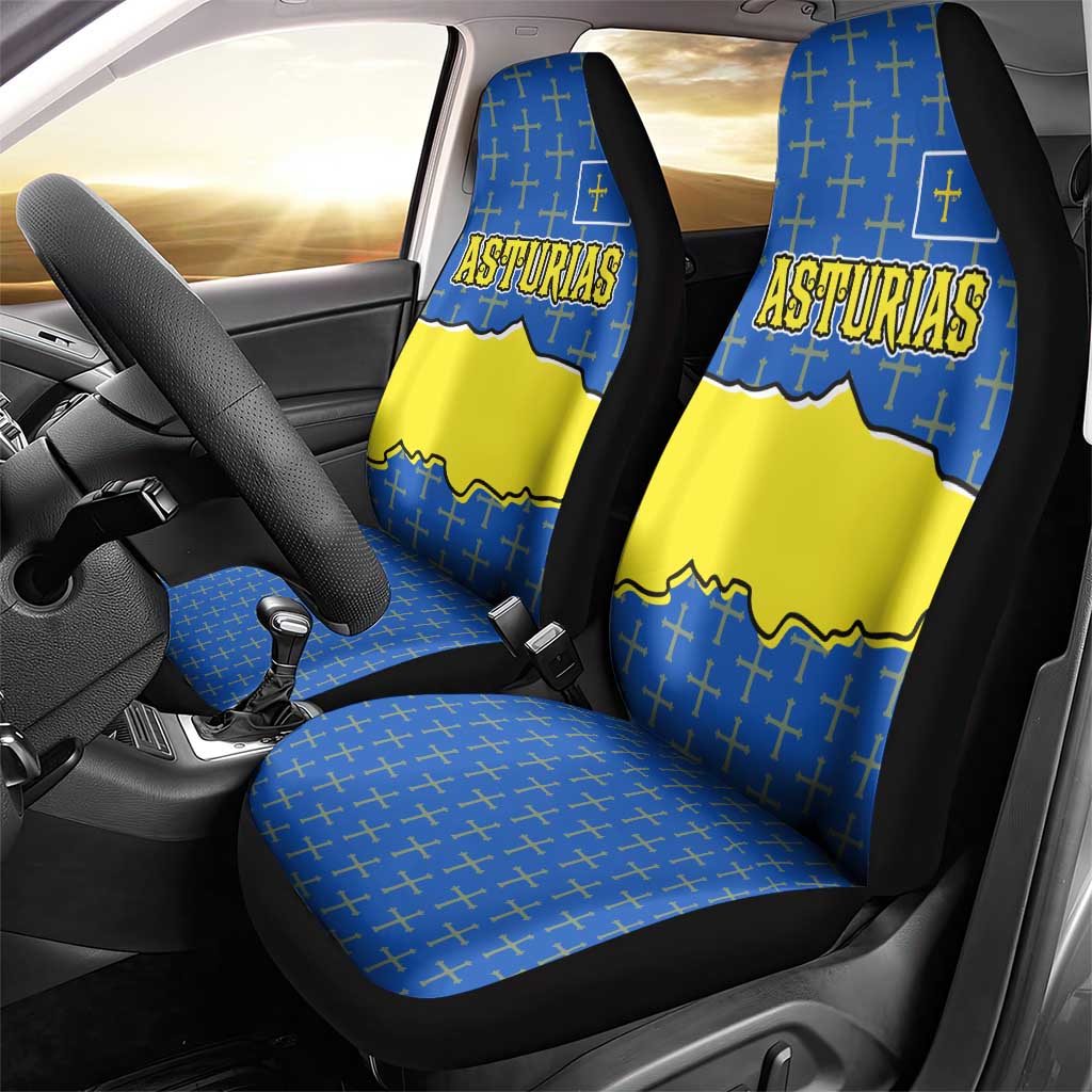 Asturias Flag Car Seat Cover Autonomous Community of Spain - Wonder Print Shop