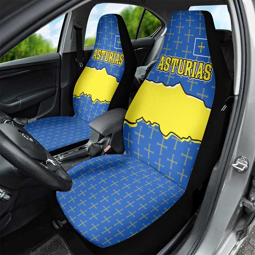 Asturias Flag Car Seat Cover Autonomous Community of Spain - Wonder Print Shop