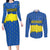 Asturias Flag Couples Matching Long Sleeve Bodycon Dress and Long Sleeve Button Shirt Autonomous Community of Spain - Wonder Print Shop