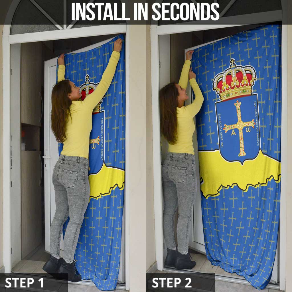 Asturias Flag Door Cover Autonomous Community of Spain - Wonder Print Shop