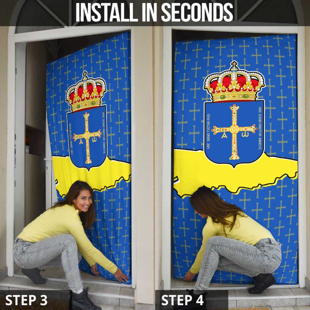 Asturias Flag Door Cover Autonomous Community of Spain - Wonder Print Shop