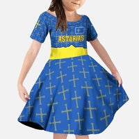 Asturias Flag Family Matching Long Sleeve Bodycon Dress and Hawaiian Shirt Autonomous Community of Spain - Wonder Print Shop