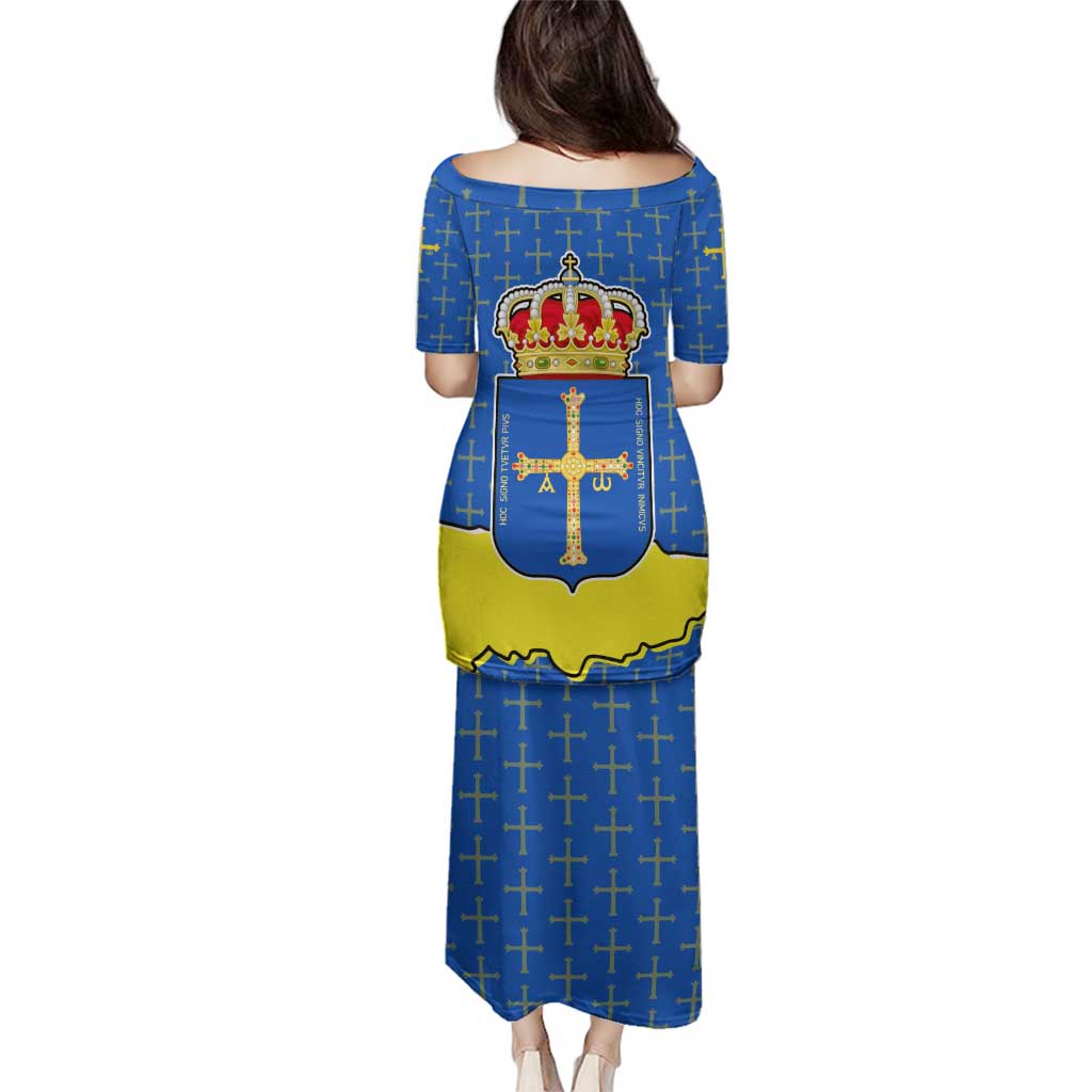 Asturias Flag Family Matching Puletasi and Hawaiian Shirt Autonomous Community of Spain - Wonder Print Shop