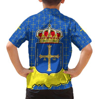 Asturias Flag Family Matching Summer Maxi Dress and Hawaiian Shirt Autonomous Community of Spain - Wonder Print Shop