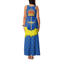 Asturias Flag Family Matching Tank Maxi Dress and Hawaiian Shirt Autonomous Community of Spain - Wonder Print Shop