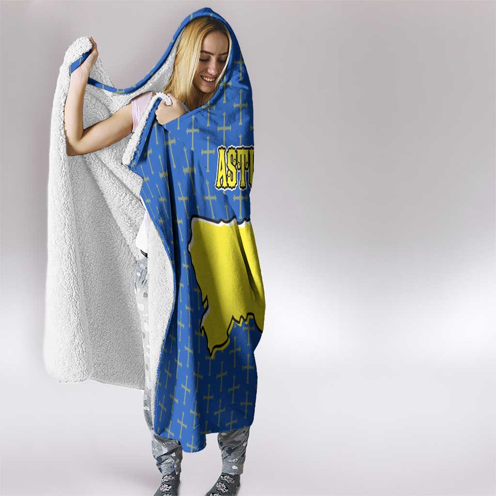 Asturias Flag Hooded Blanket Autonomous Community of Spain - Wonder Print Shop