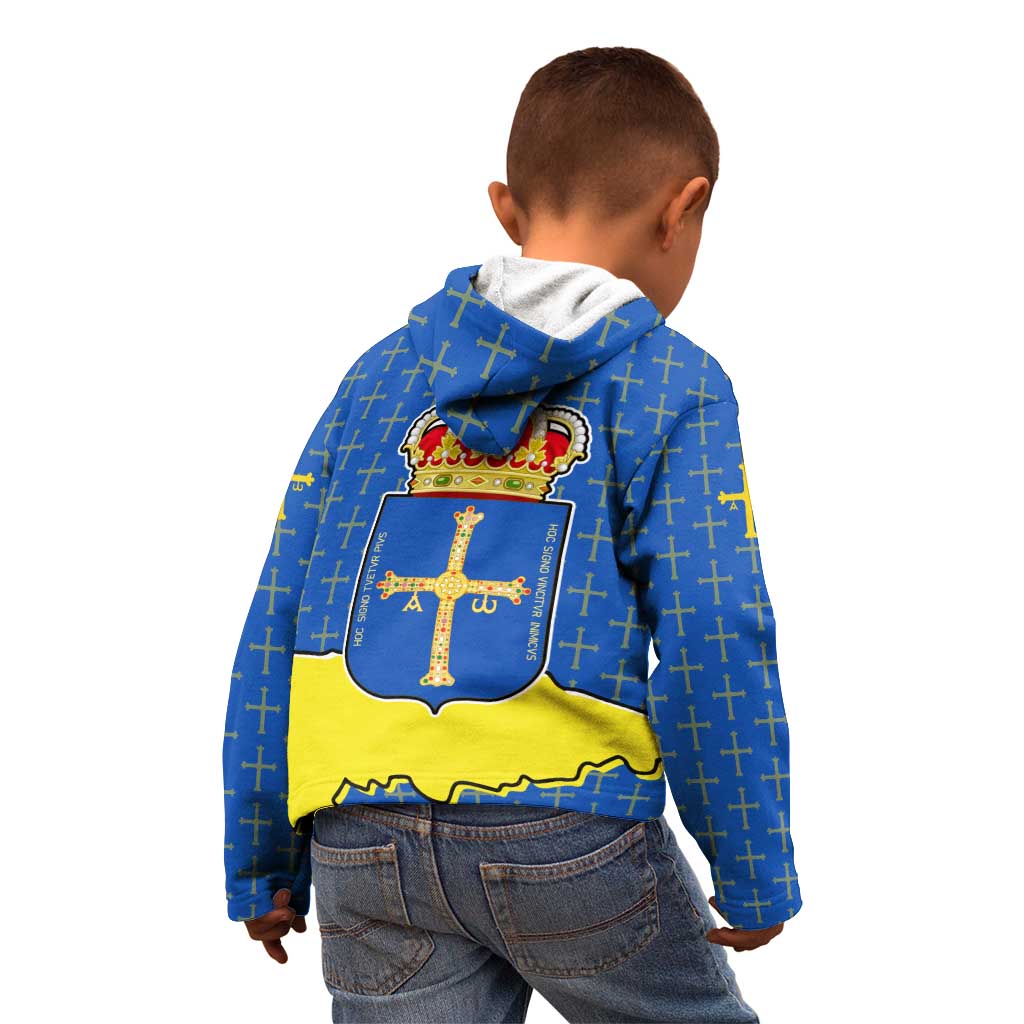 Asturias Flag Kid Hoodie Autonomous Community of Spain - Wonder Print Shop