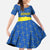Asturias Flag Kid Short Sleeve Dress Autonomous Community of Spain - Wonder Print Shop
