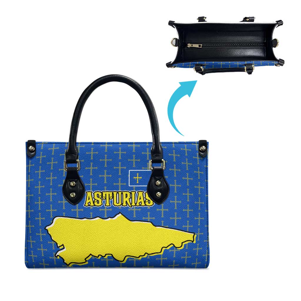 Asturias Flag Leather Bag Autonomous Community of Spain - Wonder Print Shop