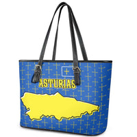 Asturias Flag Leather Tote Bag Autonomous Community of Spain - Wonder Print Shop