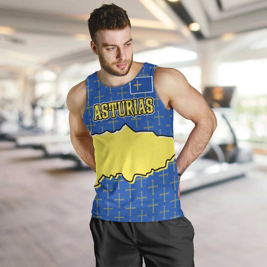Asturias Flag Men Tank Top Autonomous Community of Spain - Wonder Print Shop