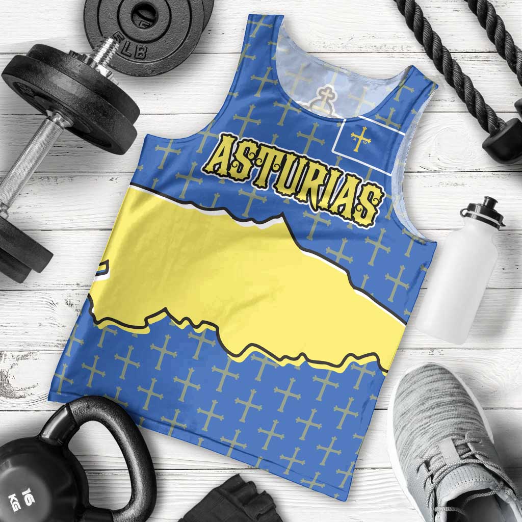 Asturias Flag Men Tank Top Autonomous Community of Spain - Wonder Print Shop