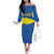 Asturias Flag Off The Shoulder Long Sleeve Dress Autonomous Community of Spain - Wonder Print Shop