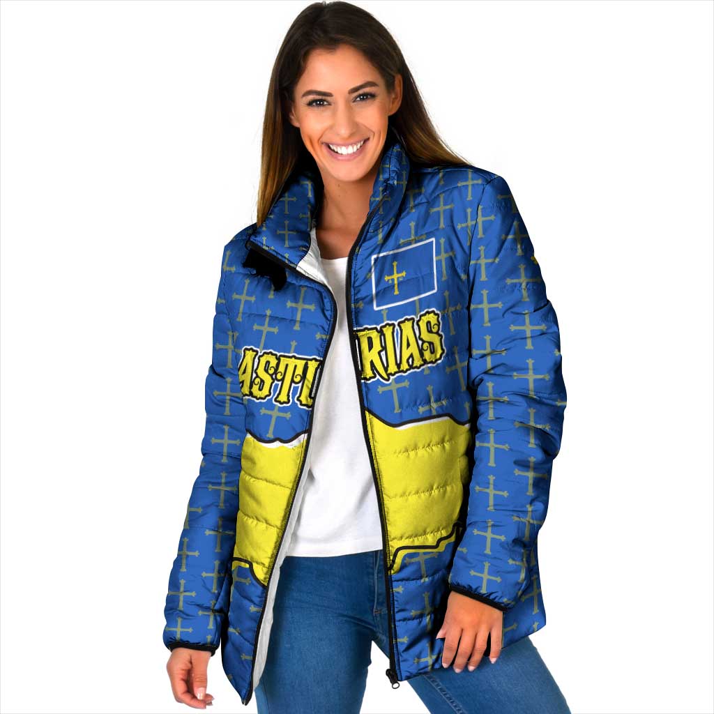 Asturias Flag Padded Jacket Autonomous Community of Spain - Wonder Print Shop