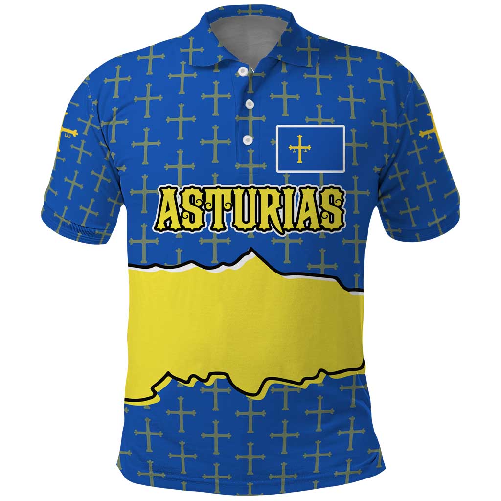 Asturias Flag Polo Shirt Autonomous Community of Spain - Wonder Print Shop