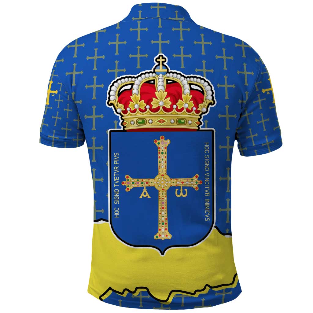 Asturias Flag Polo Shirt Autonomous Community of Spain - Wonder Print Shop