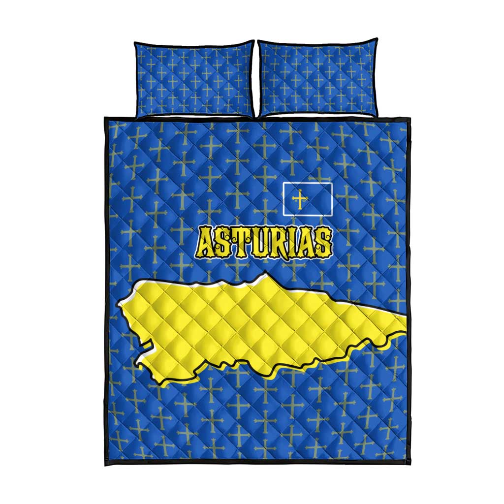 Asturias Flag Quilt Bed Set Autonomous Community of Spain - Wonder Print Shop