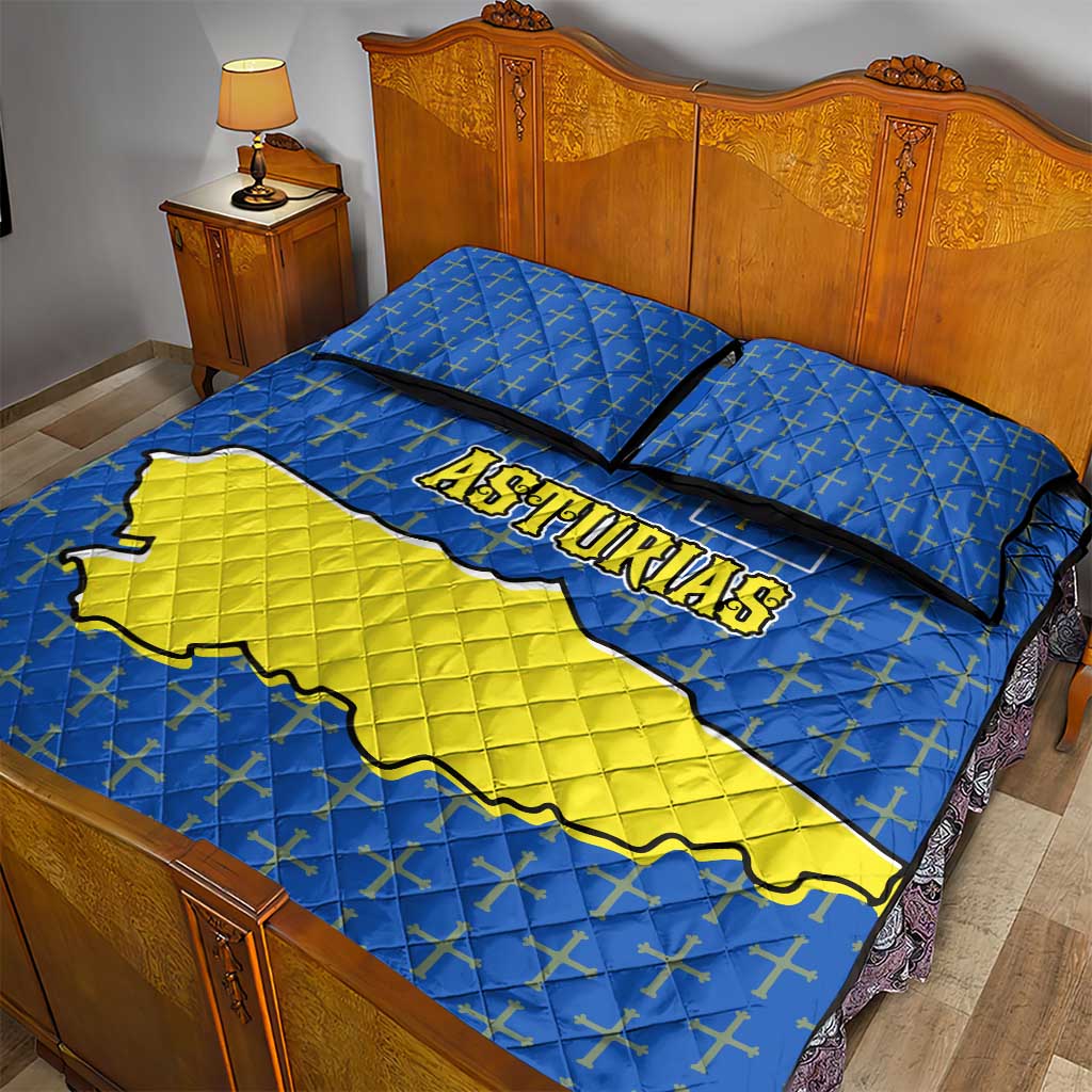 Asturias Flag Quilt Bed Set Autonomous Community of Spain - Wonder Print Shop