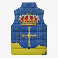 Asturias Flag Sleeveless Puffer Jacket Autonomous Community of Spain - Wonder Print Shop