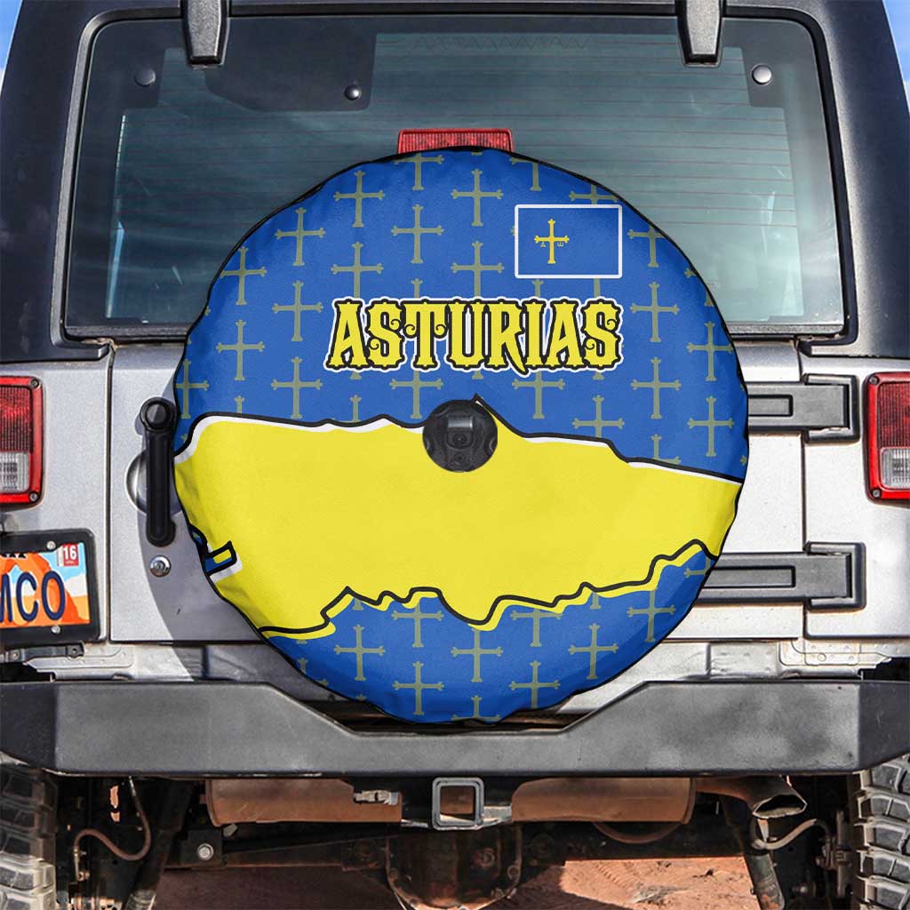 Asturias Flag Spare Tire Cover Autonomous Community of Spain - Wonder Print Shop