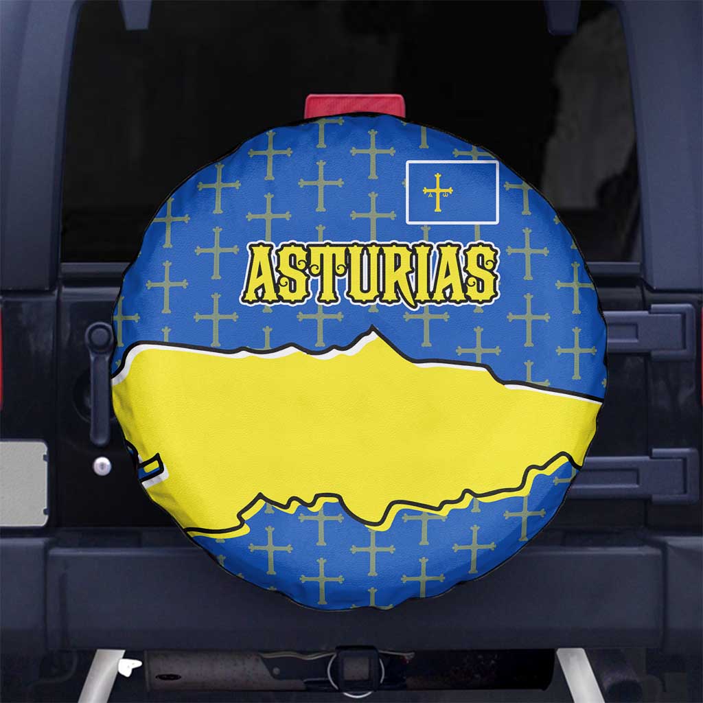 Asturias Flag Spare Tire Cover Autonomous Community of Spain - Wonder Print Shop