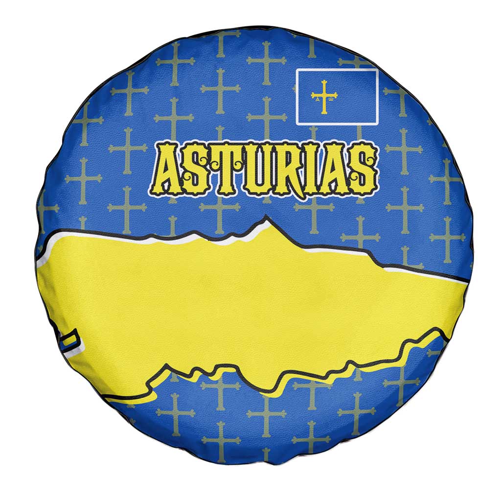 Asturias Flag Spare Tire Cover Autonomous Community of Spain - Wonder Print Shop