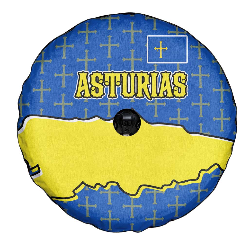 Asturias Flag Spare Tire Cover Autonomous Community of Spain - Wonder Print Shop