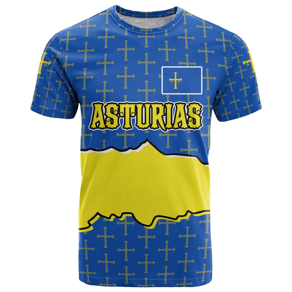 Asturias Flag T Shirt Autonomous Community of Spain - Wonder Print Shop