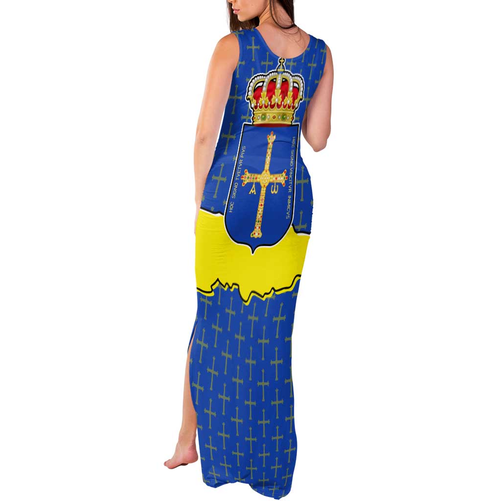 Asturias Flag Tank Maxi Dress Autonomous Community of Spain - Wonder Print Shop