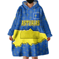 Asturias Flag Wearable Blanket Hoodie Autonomous Community of Spain - Wonder Print Shop