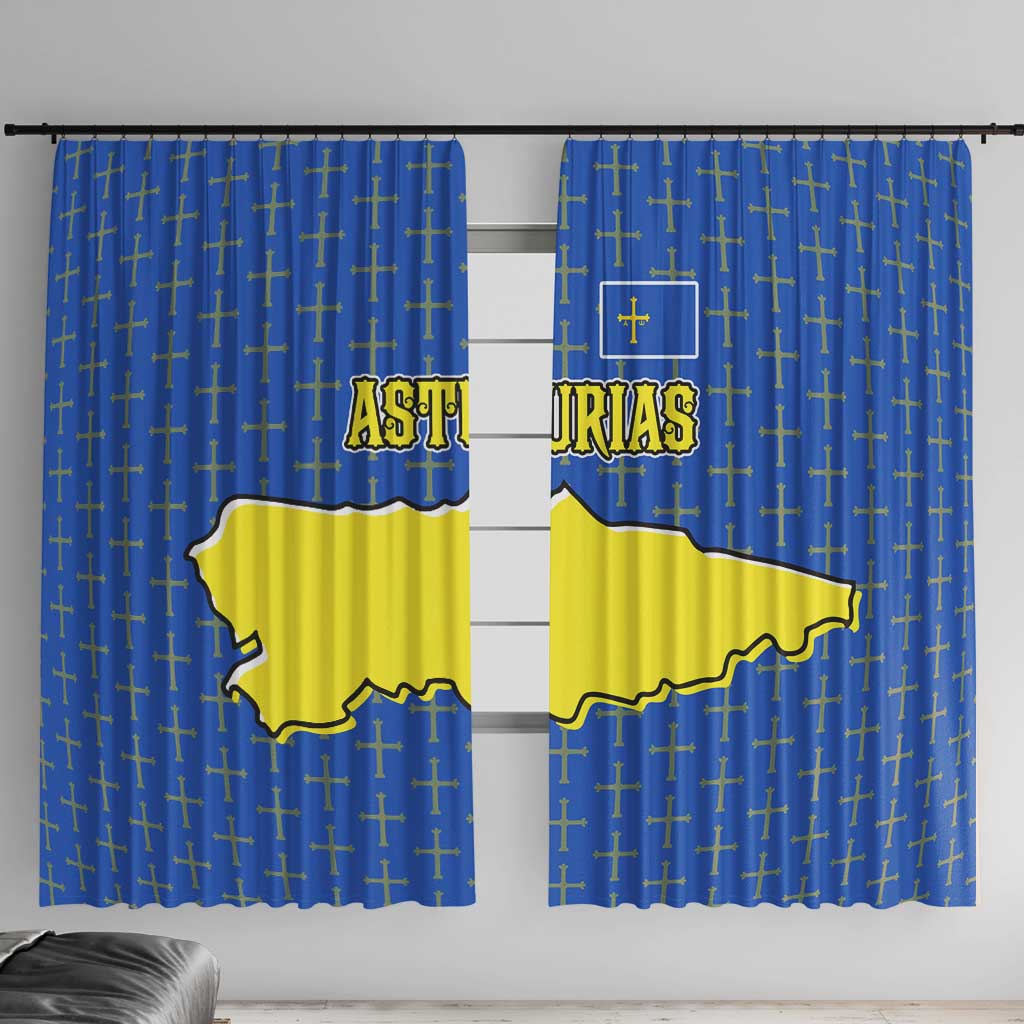 Asturias Flag Window Curtain Autonomous Community of Spain - Wonder Print Shop