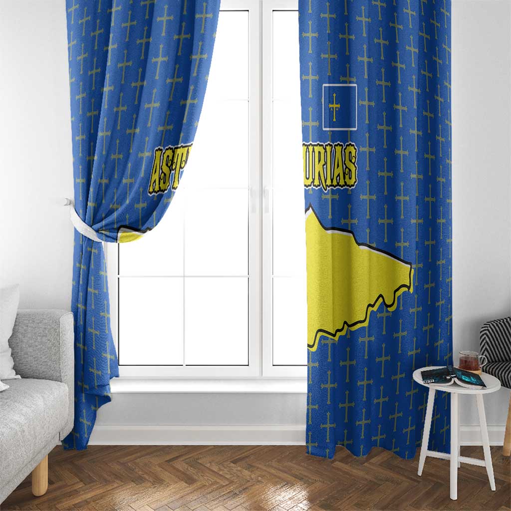 Asturias Flag Window Curtain Autonomous Community of Spain - Wonder Print Shop