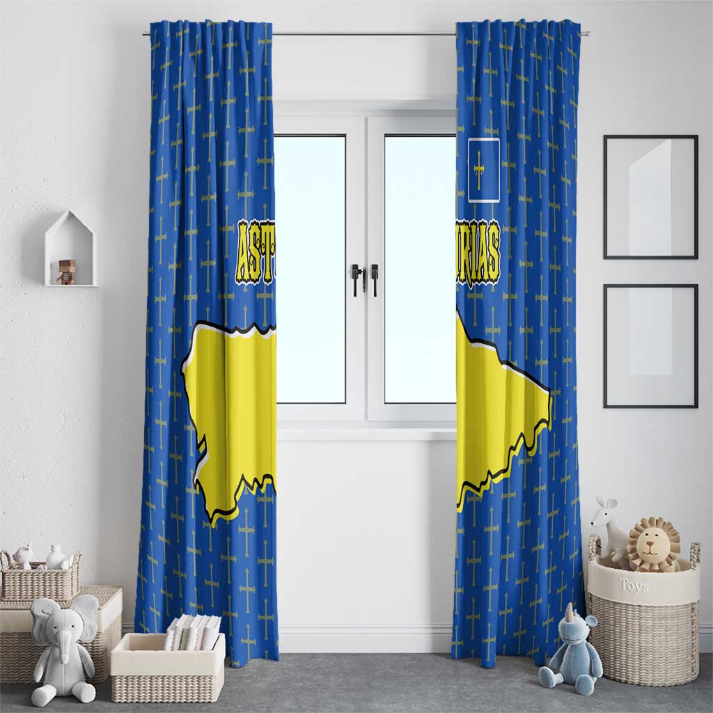Asturias Flag Window Curtain Autonomous Community of Spain - Wonder Print Shop